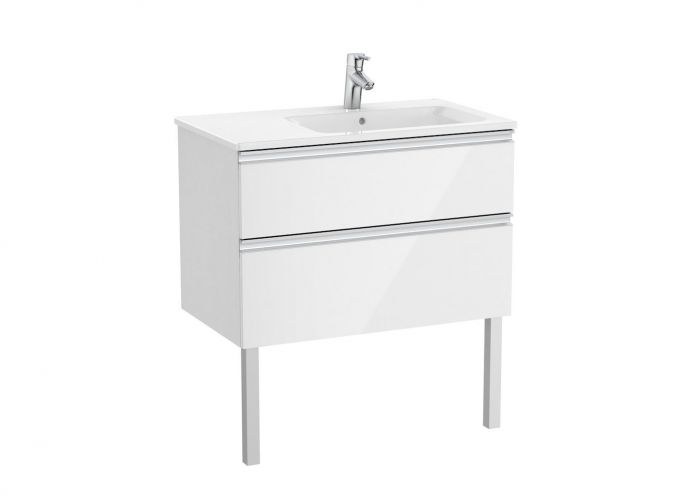 Zestaw łazienkowy 805 x 460 x 537 mm biały ROCA UNIK GAP-N szafka z 2 szufladami z umywalką 80 cm | A851480806
