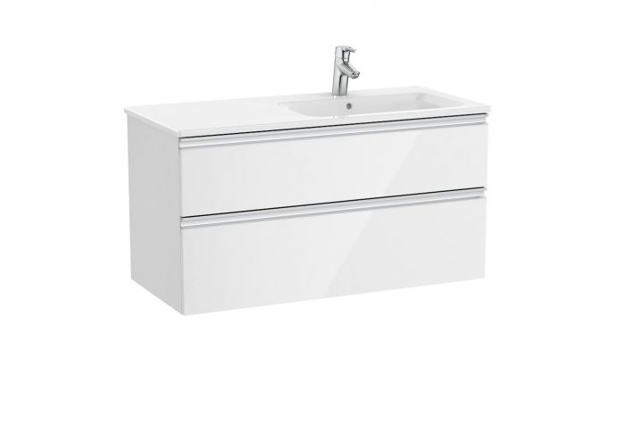 Zestaw łazienkowy 1005 x 460 x 537 mm biały połysk ROCA UNIK GAP-N szafka z 2 szufladami z umywalką 100 cm | A851482806