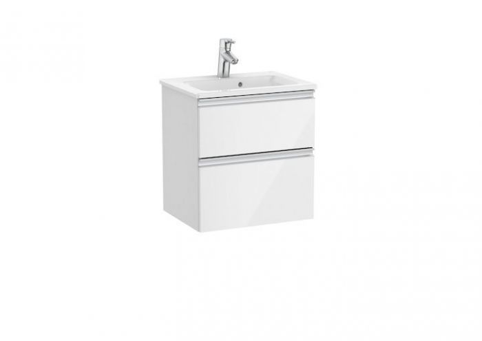 GAP-N COMPACTO zestaw łazienkowy 505 x 380 x 537 mm biały szafka z 2 szufladami z umywalką 50 cm