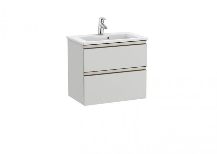 Zestaw łazienkowy 605 x 380 x 537 mm jasny szary mat ROCA GAP-N COMPACTO szafka z 2 szufladami z umywalką 60 cm | A851495447