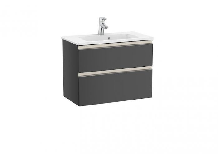 Zestaw łazienkowy 705 x 380 x 537 mm antracyt mat ROCA GAP-N COMPACTO szafka z 2 szufladami z umywalką 70,5 cm | A851496153