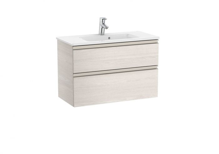 Zestaw łazienkowy 805 x 380 x 537 mm jesion nordic ROCA GAP-N COMPACTO szafka z 2 szufladami z umywalką 80,5 cm | A851497434