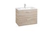 Zestaw łazienkowy 685 x 450 x 565 mm brzoza ROCA VICTORIA BASIC UNIK szafka z 2 szufladami z umywalką 70 cm z otworem na baterię, z zestawem montażowym | A855853422