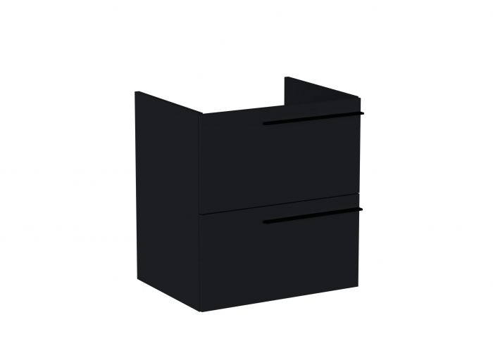Szafka łazienkowa do kompletacji z blatem 585 x 446 x 635 mm czarna mat z 2 szufladami ROCA ELLA | A857769532