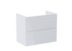 Szafka łazienkowa 785 x 446 x 635 mm biała połysk z 2 szufladami ROCA ELLA bez uchwytu - KONIECZNOŚĆ kompletacji z wybranym uchwytem | A857770806