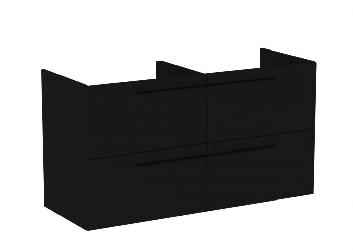 Szafka łazienkowa 1185 x 446 x 635 mm czarna matowa z 4 szufladami ROCA ELLA bez uchwytu - KONIECZNOŚĆ kompletacji z wybranym uchwytem | A857772532