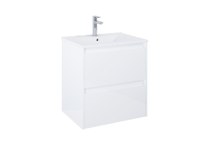 Szafka łazienkowa do kompletacji z umywalką Hebe 456 x 600 x 635 mm biały połysk ROCA Claudia | A857794806