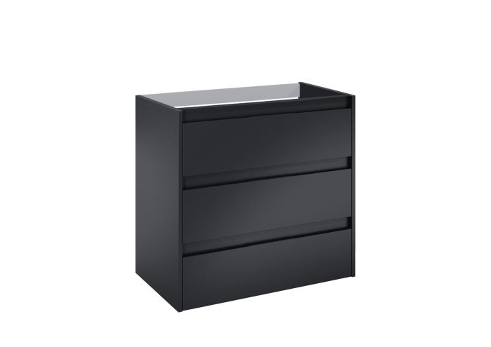 Szafka łazienkowa 80 cm płyta wiórowa 785 x 452 x 740 mm czarny mat do kompletacji z umywalką Victoria lub blatem ROCA ALPINE | A857868532