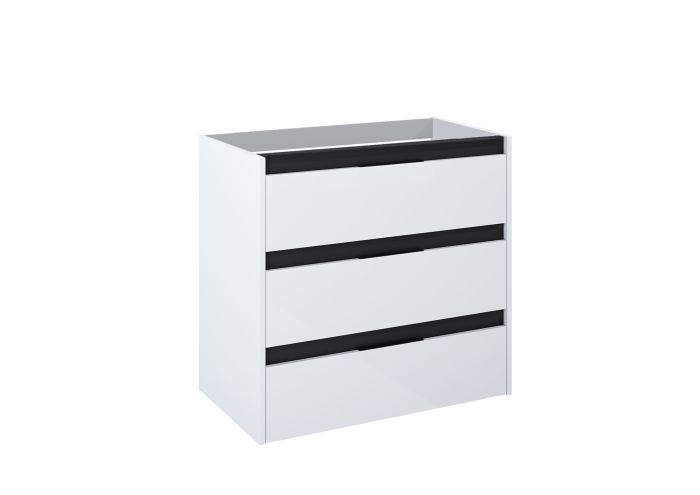 Szafka łazienkowa 80 cm do kompletacji z umywalką Victoria lub blatem płyta wiórowa 452 x 740 mm biały połysk + czerń ROCA ALPINE | A857868606