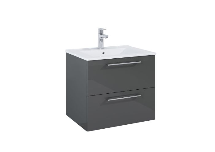 Szafka łazienkowa do kompletacji z umywalką Hebe slim 600 x 530 x 456 mm szary antracyt ROCA ROMA | A857949153