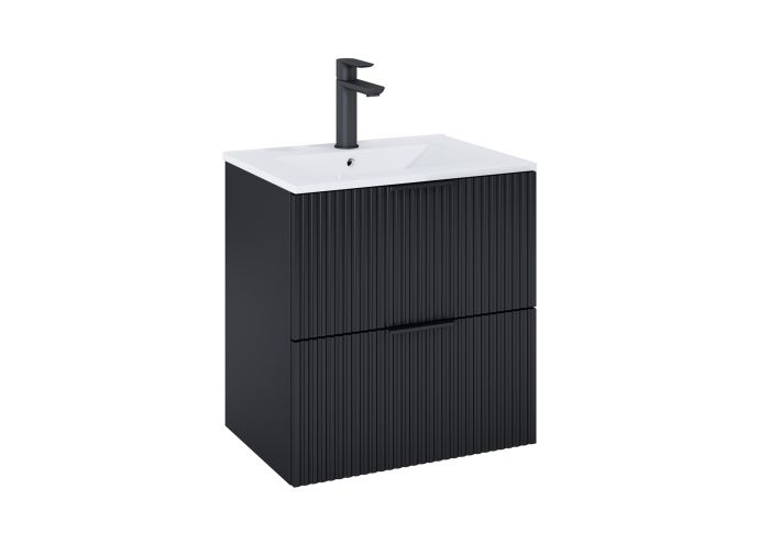 Szafka łazienkowa podumywalkowa wisząca 600 x 635 x 452 mm czarny mat ROCA Reef | A857954532