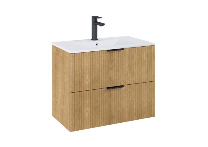 Szafka łazienkowa do kompletacji z umywalką Hebe podumywalkowa wisząca 800 x 450 x 635 mm jasny dąb ROCA | A857955464