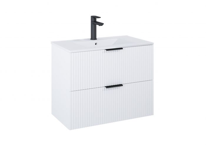 Szafka łazienkowa z 2 szufladami 800 x 450 x 635 mm biały mat do kompletacji z umywalką Hebe ROCA REEF | A857955529