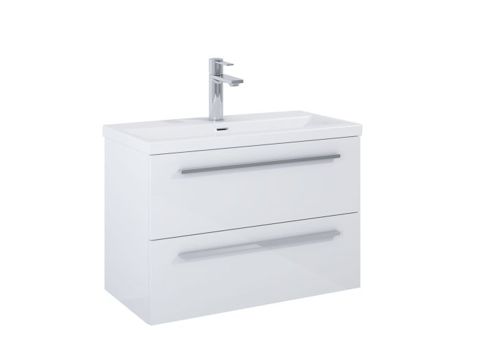 Szafka łazienkowa do kompletacji z umywalką Hebe płyta wiórowa 384 x 798 x 530 mm biały połysk ROCA KWADRO | A857970806