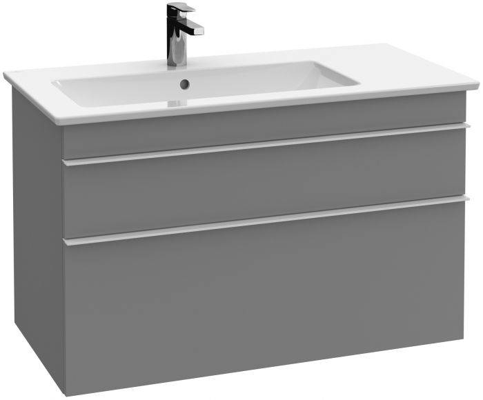 Szafka podumywalkowa wisząca z płyty MDF 953 x 502 x 590 mm glossy grey 2 szuflady z powierzchnią niepoślizgową VILLEROY & BOCH Venticello | A92701FP