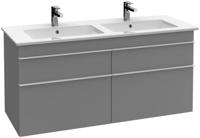 Szafka podumywalkowa wisząca z płyty wiórowej 1253 x 502 x 590 mm white matt 4 szuflady z powierzchnią niepoślizgową VILLEROY & BOCH Venticello | A93001MS