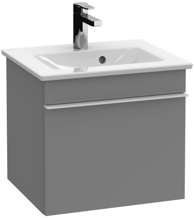Szafka podumywalkowa wisząca z płyty wiórowej 466 x 426 x 420 mm white matt 1 pojemnik na akcesoria L, 1 szuflada z powierzchnią niepoślizgową VILLEROY & BOCH Venticello | A93101MS