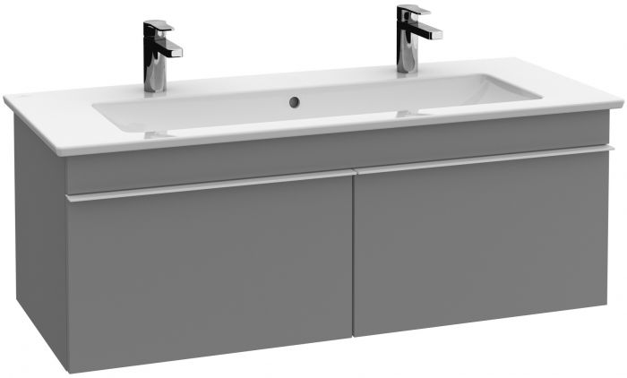 Szafka podumywalkowa wisząca z płyty MDF 1153 x 502 x 420 mm glossy grey 2 szuflady z powierzchnią niepoślizgową VILLEROY & BOCH Venticello | A93801FP