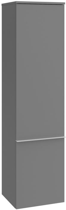 Venticello szafka wisząca wysoka strona lewa 1 drzwiczki, 3 półki szklane, 1 półka zamocowna na stałe 404 x 372 x 1546 mm z płyty MDF glossy grey