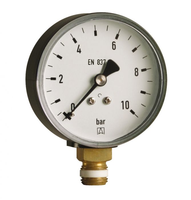 Manometr grzewczy z obudową z tworzywa RF 63 RAD 0-10,0 bar, klasa 2,5