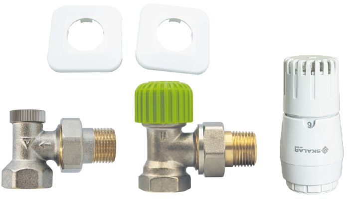 Zestaw instalacyjny kątowy do grzejników bocznozasilanych Vario Term SKALAR 1/2"  | SKABGK