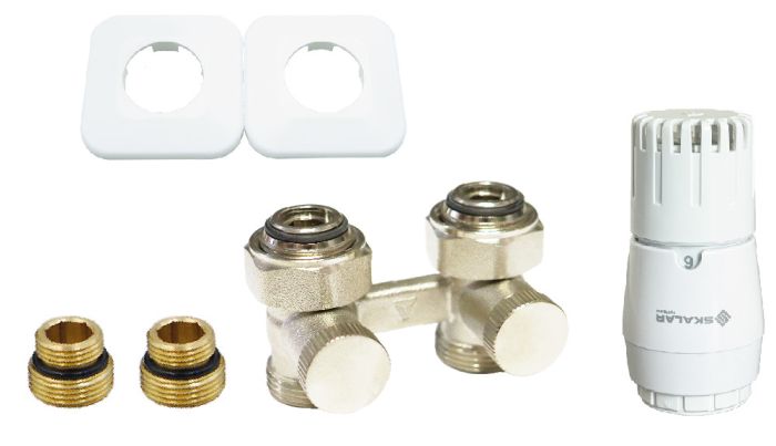 Zestaw instalacyjny prosty do grzejników dolnozasilanych Vario Term SKALAR 3/4"  | SKAVGP