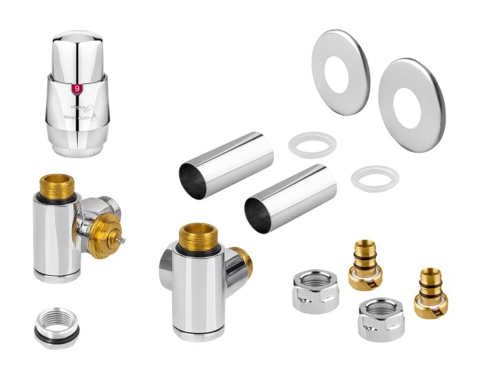 Zestaw termostatyczny lewy PEX Vario Term INTEGRA All In One z głowicą PRESTIGE chrom  | AIGS0202CFKLPEX