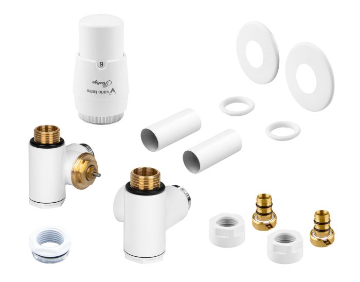 Zestaw termostatyczny lewy PEX Vario Term INTEGRA All In One z głowicą PRESTIGE biały  | AIGS0206CFKLPEX