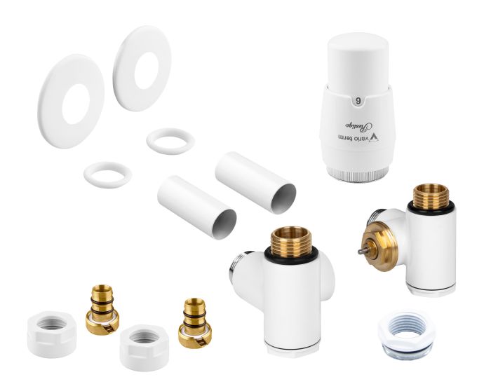 Zestaw termostatyczny prawy PEX Vario Term INTEGRA All In One z głowicą PRESTIGE biały  | AIGS0206CFKPPEX