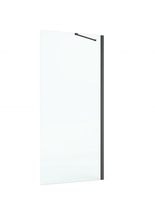 Ścianka boczna wolnostojąca ROCA CAPITAL 700 x 1950 mm czarne mat szkło hartowane transparentne z powłoką MaxiClean | AM4407016M