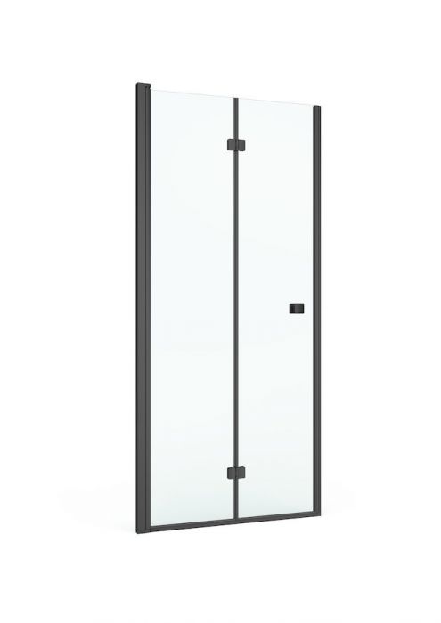 Drzwi składane ROCA CAPITAL 1000 x 1950 mm czarne mat szkło hartowane transparentne z powłoką MaxiClean | AM4510016M