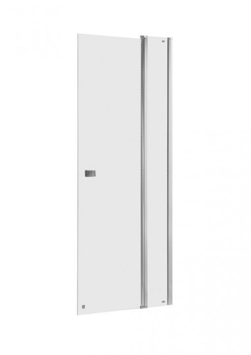 Drzwi skrzydłowe z polem stałym ROCA CAPITAL 800 x 1950 mm chrom szkło hartowane transparentne z powłoką MaxiClean | AM4608012M