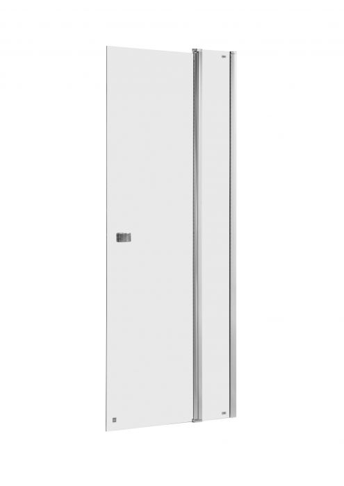 Drzwi skrzydłowe z polem stałym ROCA CAPITAL BLACK 1400 x 1950 mm chrom szkło hartowane transparentne z powłoką MaxiClean | AM4614012M