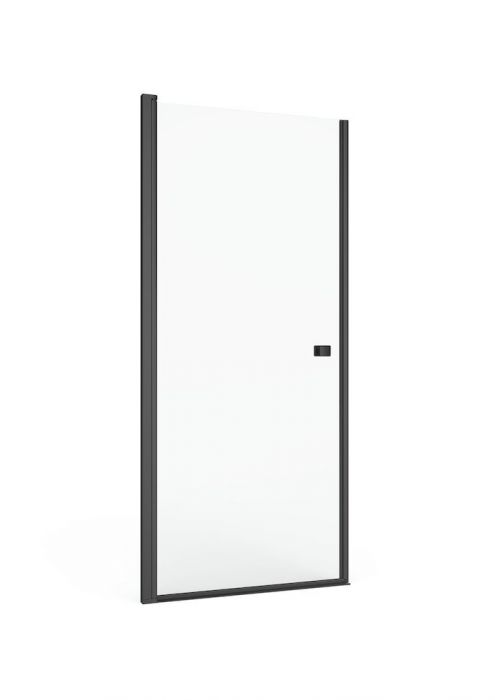 Drzwi skrzydłowe ROCA 800 x 1950 mm czarne mat transparentne z powłoką MaxiClean | AM4708016M