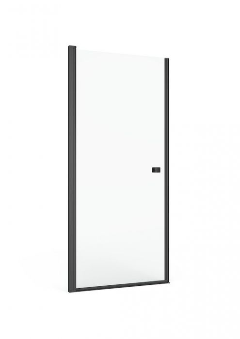 Drzwi skrzydłowe ROCA 1000 x 1950 mm czarne mat transparentne z powłoką MaxiClean | AM4710016M