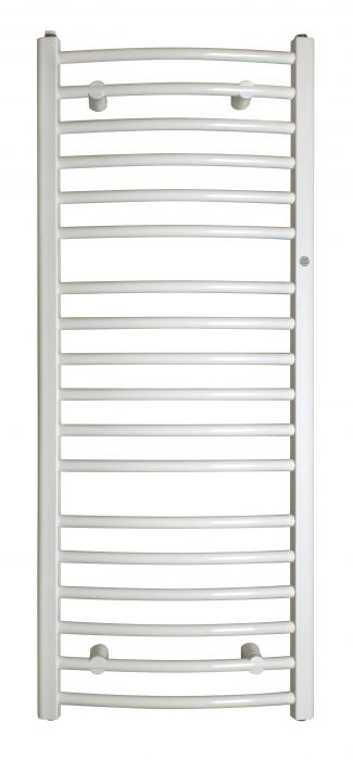 Grzejnik łazienkowy Ambra R AMBR-50/140 565 W 1394x 500 x 117 mm C35 white silk przyłącze dolne | AMBR50140
