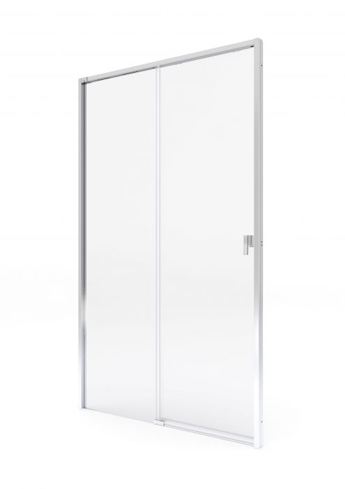 Drzwi przesuwne ROCA METROPOLIS-N 1400 x 2000 mm chrom szkło hartowane transparentne z powłoką MaxiClean | AMP1314012M