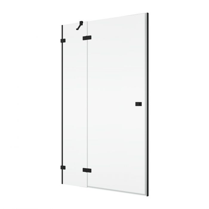 Drzwi jednoczęściowe ze ścianką stałą w linii SANSWISS ANNEA AN13W strona prawa 1000 x 2000 mm czarne mat szkło hartowane przezroczyste z powłoką AQUAPERLE | AN13WD10000607 #2