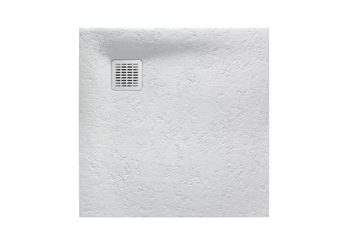 Brodzik prysznicowy kompozytowy STONEX kwadratowy 80 x 80 x 2.6 cm ROCA TERRAN z syfonem z osłoną ze stali szlachetnej  | AP10332032001630