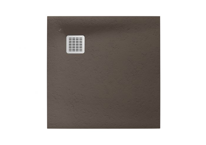 Brodzik prysznicowy kompozytowy STONEX kwadratowy 80 x 80 x 2.6 cm ROCA TERRAN z syfonem z osłoną ze stali szlachetnej | AP10332032001660