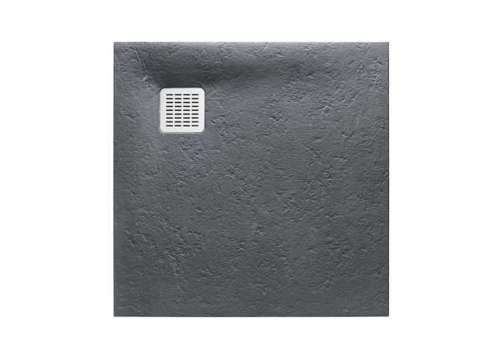 Brodzik prysznicowy kompozytowy STONEX kwadratowy 100 x 100 x 2.8 cm ROCA TERRAN z syfonem z osłoną ze stali szlachetnej | AP1033E83E801200