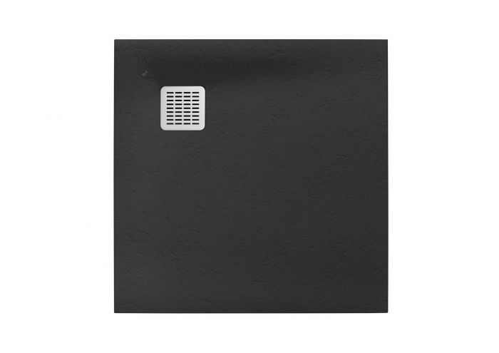 Brodzik prysznicowy kompozytowy STONEX kwadratowy 100 x 100 x 2.8 cm ROCA TERRAN z syfonem z osłoną ze stali szlachetnej | AP1033E83E801640