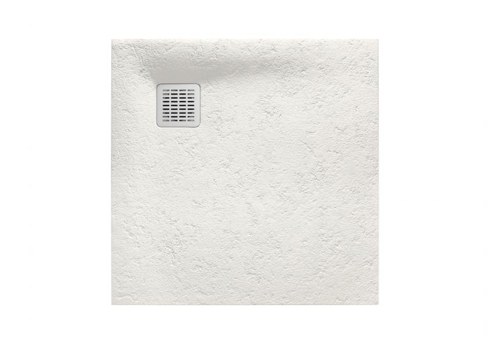 Brodzik prysznicowy kompozytowy STONEX kwadratowy 100 x 100 x 2.8 cm ROCA TERRAN z syfonem z osłoną ze stali szlachetnej  | AP1033E83E801650