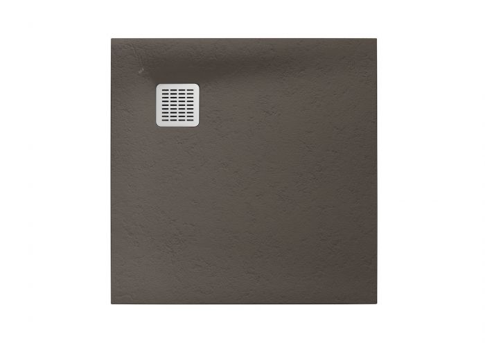 Brodzik prysznicowy kompozytowy STONEX kwadratowy 100 x 100 x 2.8 cm ROCA TERRAN z syfonem z osłoną ze stali szlachetnej | AP1033E83E801660