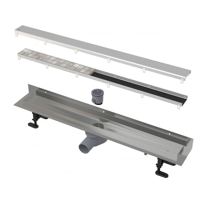 Odpływy liniowy ALCADRAIN Fit and Go Wall 750 mm | APZ23DOUBLE9750