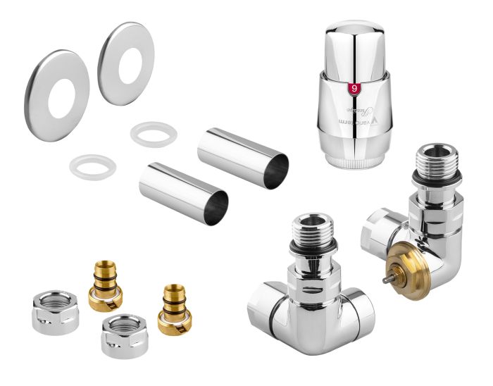 Zestaw termostatyczny osiowy, prawy PEX Vario Term VISION All In One z głowicą PRESTIGE chrom  | AVIGS0202CFKPPEX