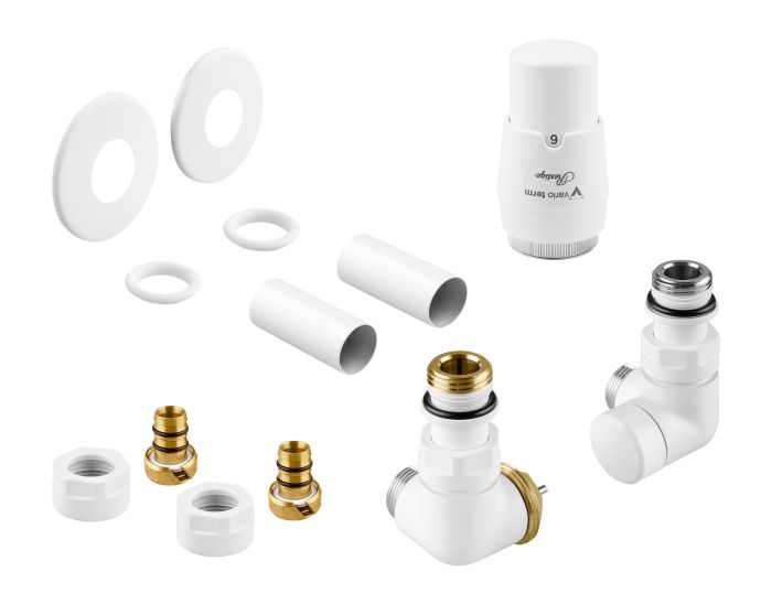 Zestaw termostatyczny osiowy, lewy PEX Vario Term VISION All In One z głowicą PRESTIGE biały  | AVIGS0206CFKLPEX