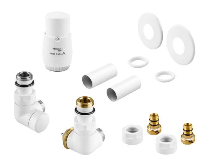 Zestaw termostatyczny osiowy, prawy PEX Vario Term VISION All In One z głowicą PRESTIGE biały  | AVIGS0206CFKPPEX