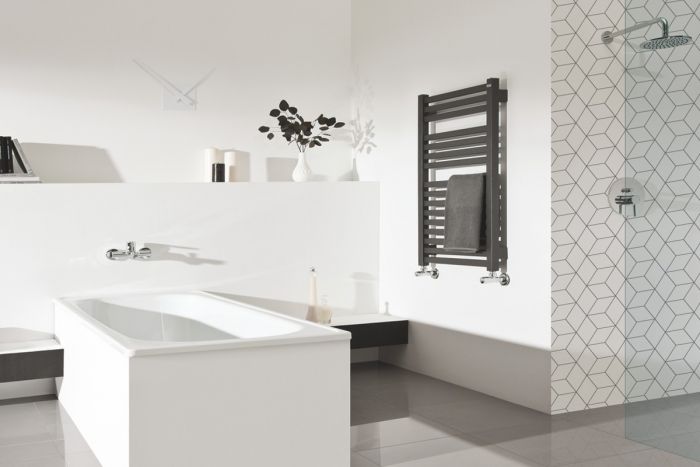 Grzejnik łazienkowy pionowy Angu AAN 65/45 370 W 915x 435 x 88 mm 09 quartz 1 przyłącze dolne 11 | 10115143071109 #2