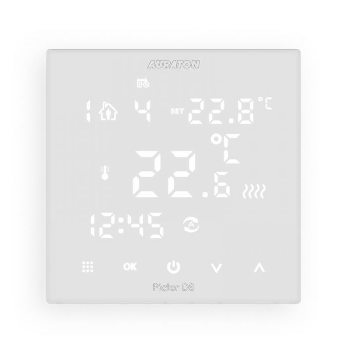 Regulator temperatury przewodowy tygodniowy, programowalny 90-240 V AC / 50-60 Hz / 1 W LARS Pictor DS | AUR00PCT000DS